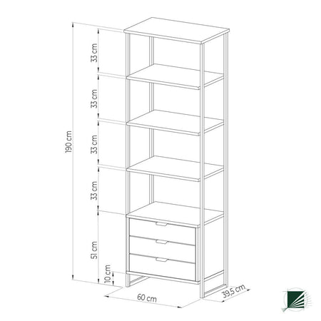 Bookstand LOFT Oak Black - DecorMania.eu