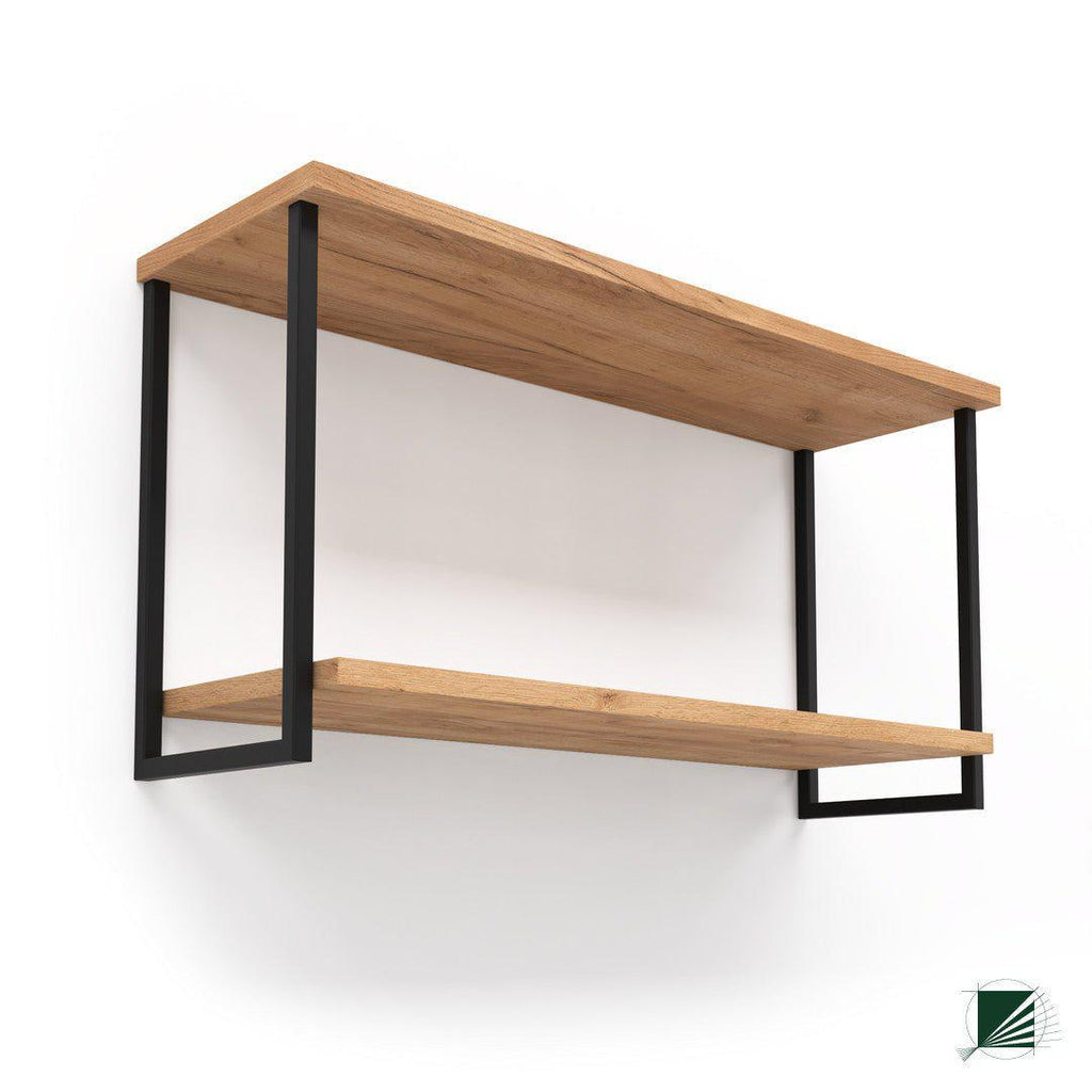 Shelve LOFT Oak Black - DecorMania.eu